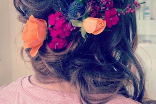 Fresh flower up-do by Victoria