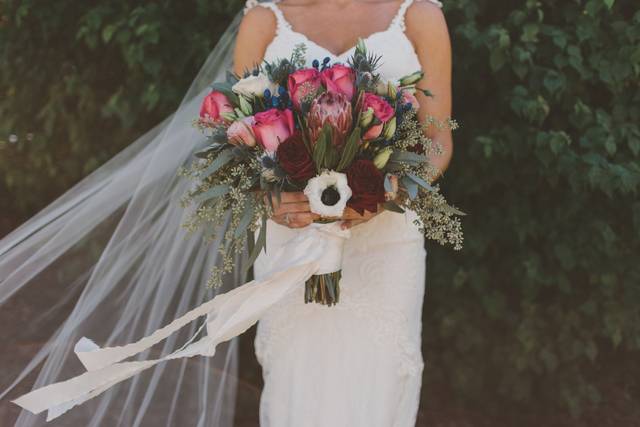 Bride with her bouquet