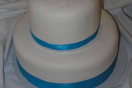 White and blue cake