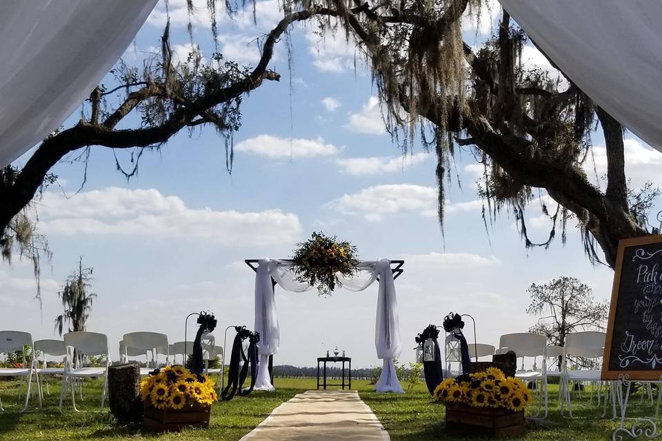 Sunflower Ceremony Site Decora