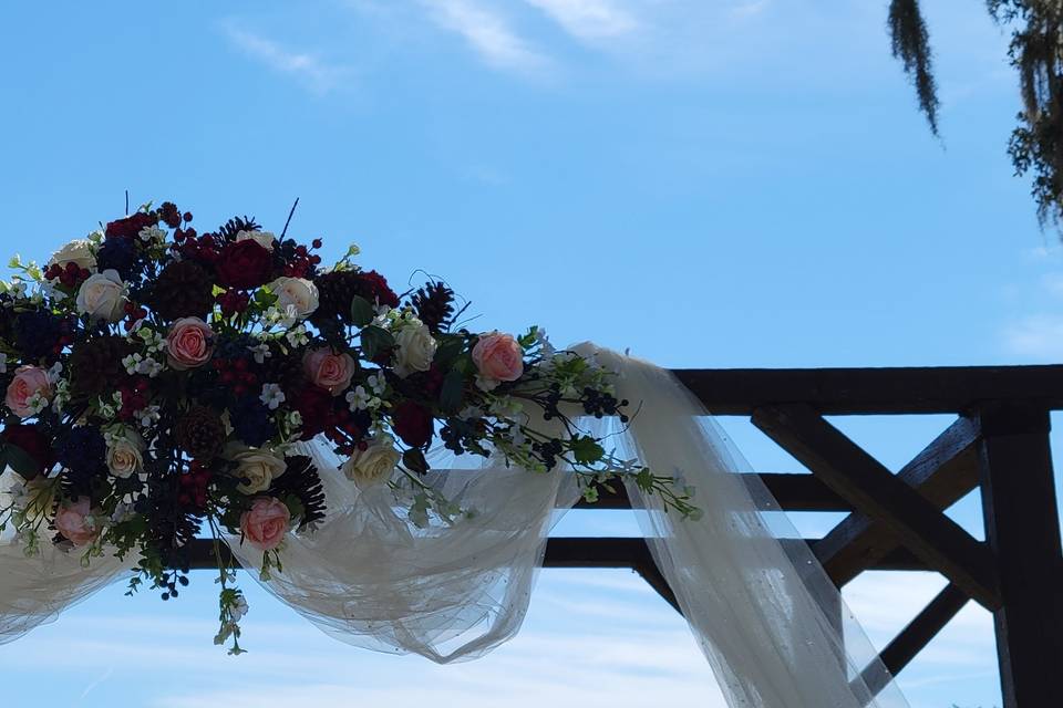 Burgundy, Navy Blue Arbor Deco