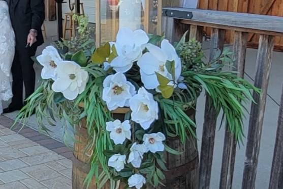 Magnolia Oak Barrel Arrangemen