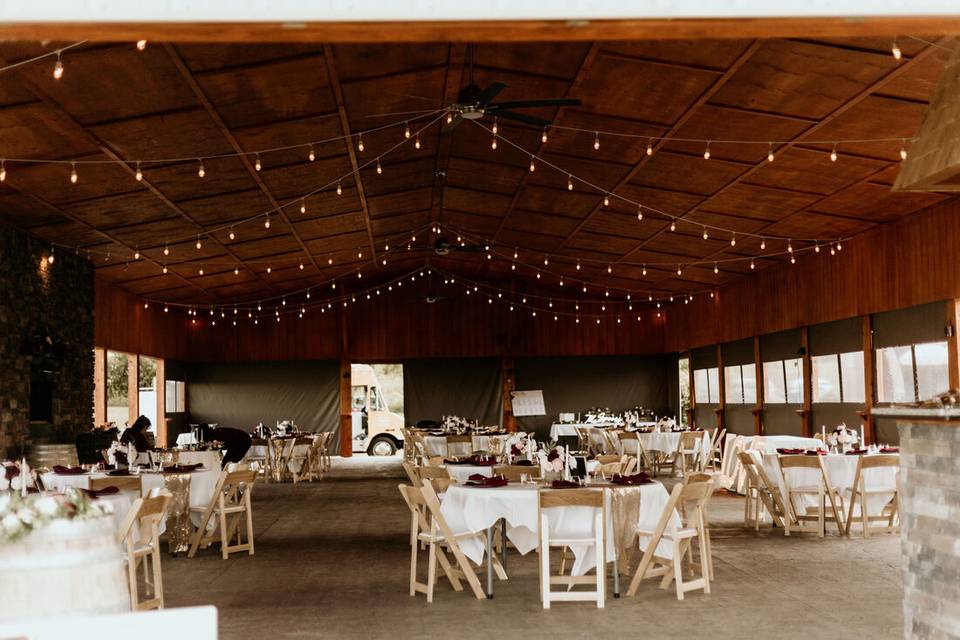 Pavilion set for a wedding