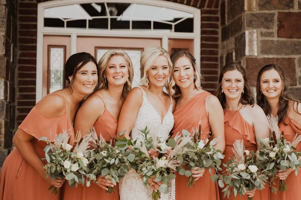 Bridesmaids with Flowers