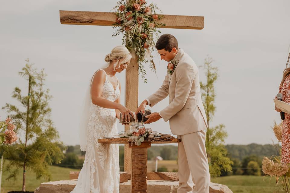 Pouring Ceremony Sand