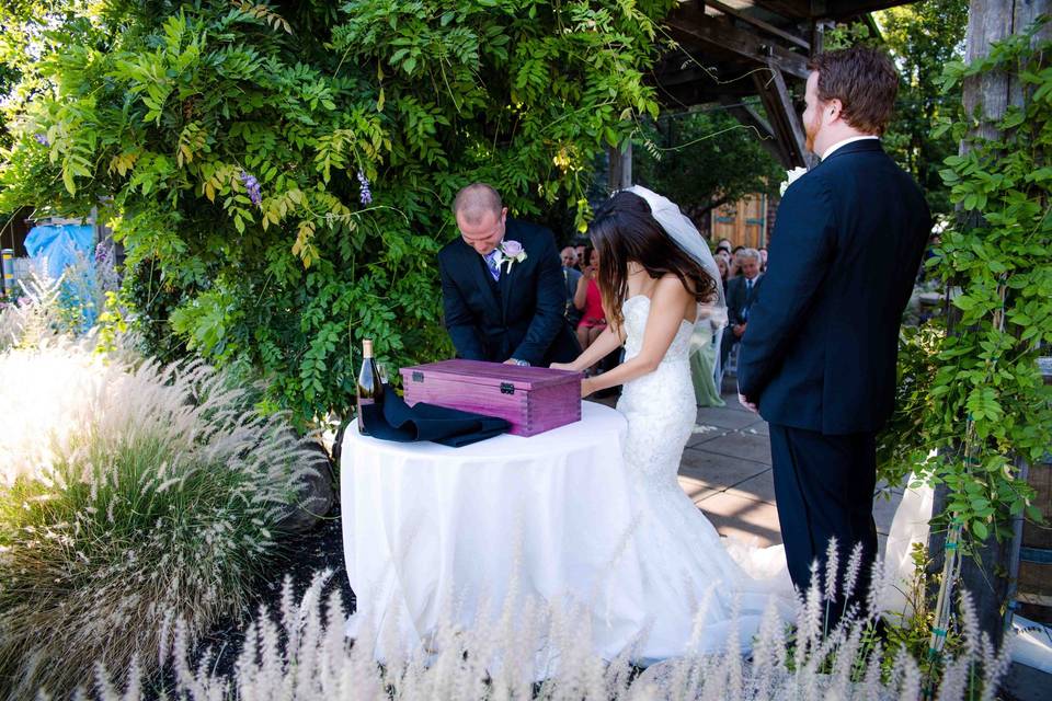 The bride and groom