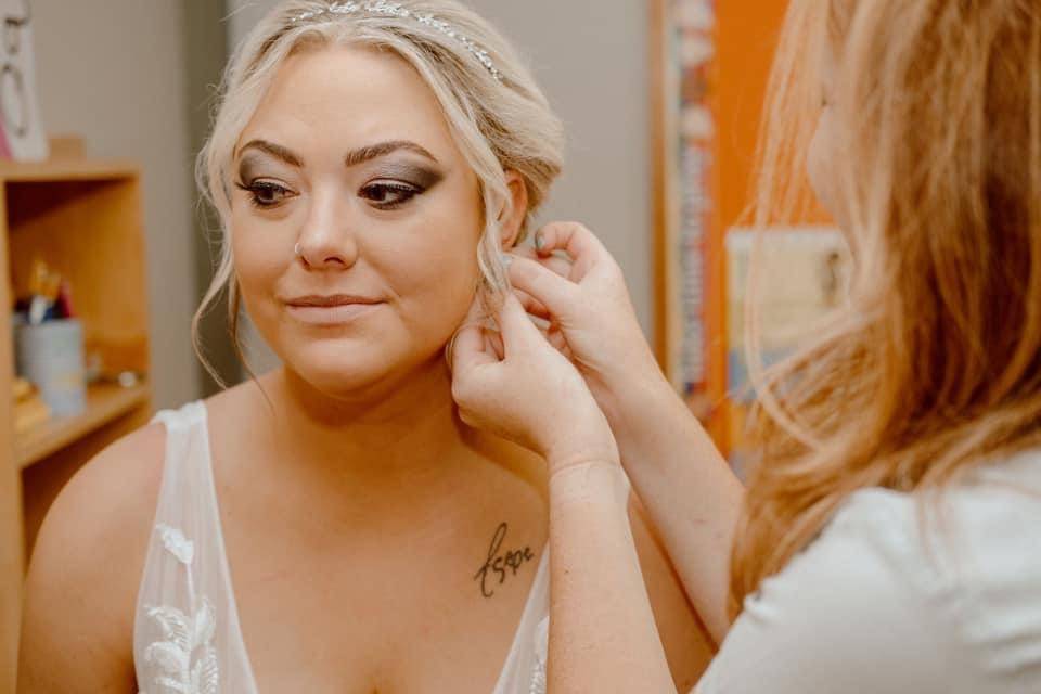 Stephanie's bold bridal makeup