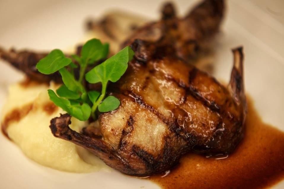Grilled Quail, Root Puree