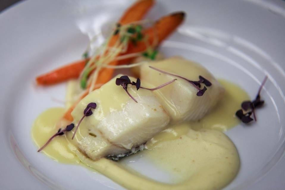 Poached Black Cod, Organic Rainbow Carrots