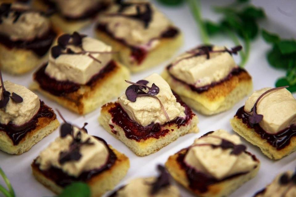 Foie Gras Panna Cotta, Blackberry Jam, Toast, Micro Basil