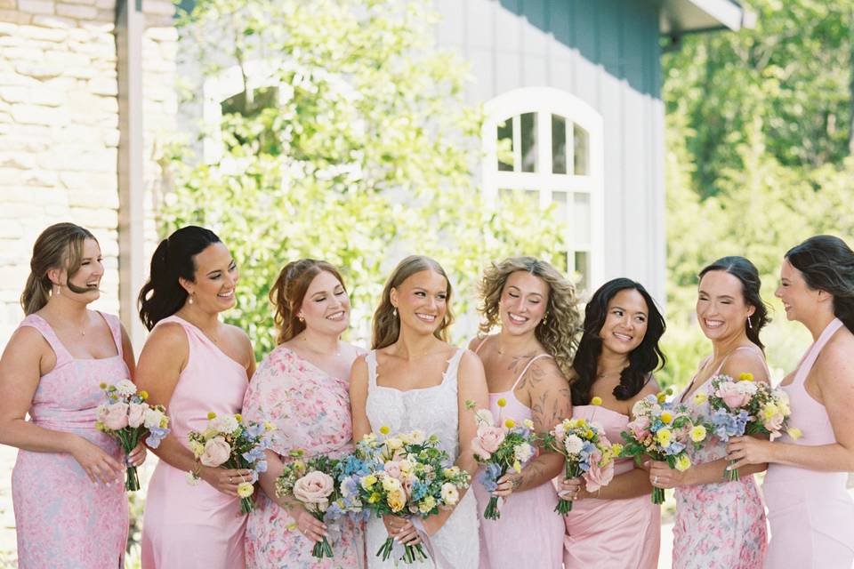 Bride and Bridesmaids