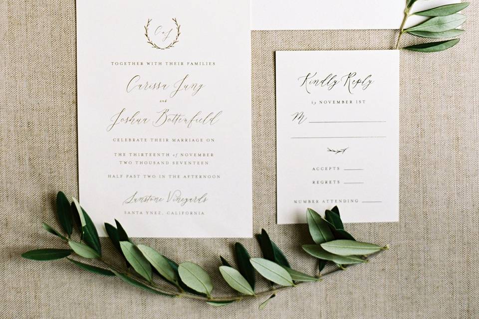 Gold Romantic Invitation