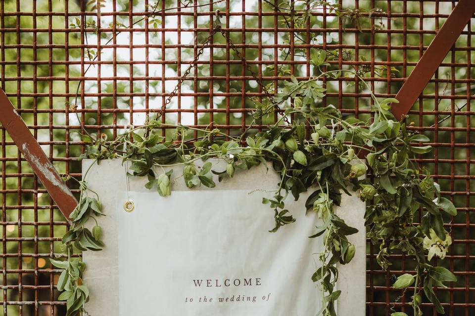 Fabric Welcome Sign