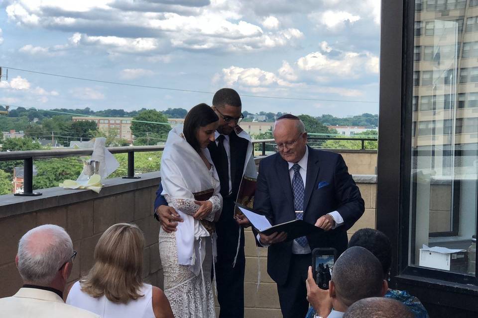 Balcony wedding in Hackensack, NJ