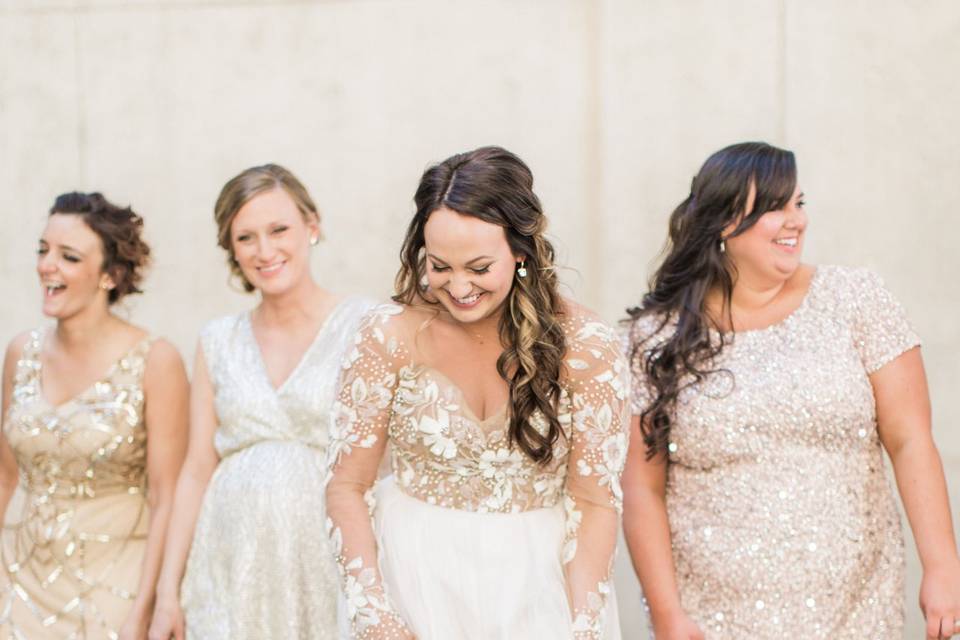 Bride with friends