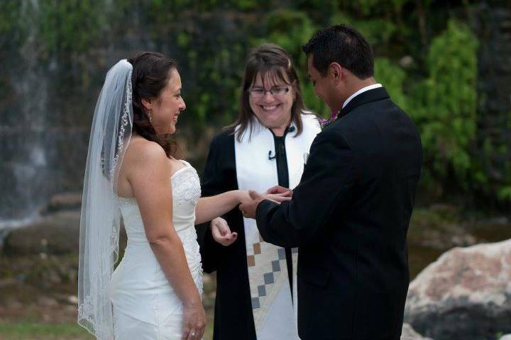 Couple being wed