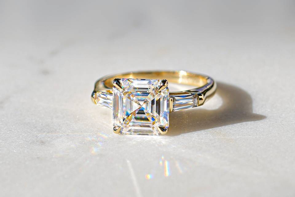 Asscher and Baguette Ring