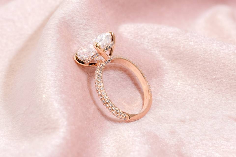 Rose Gold 3D Pavé Blake Ring