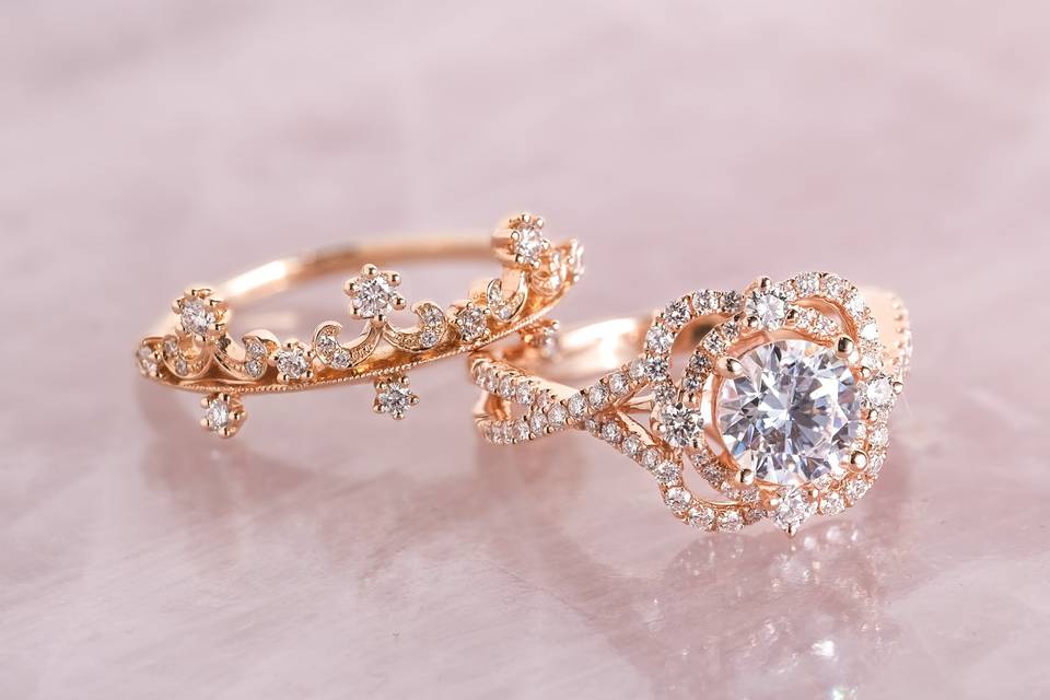 Rose Gold Wedding Set