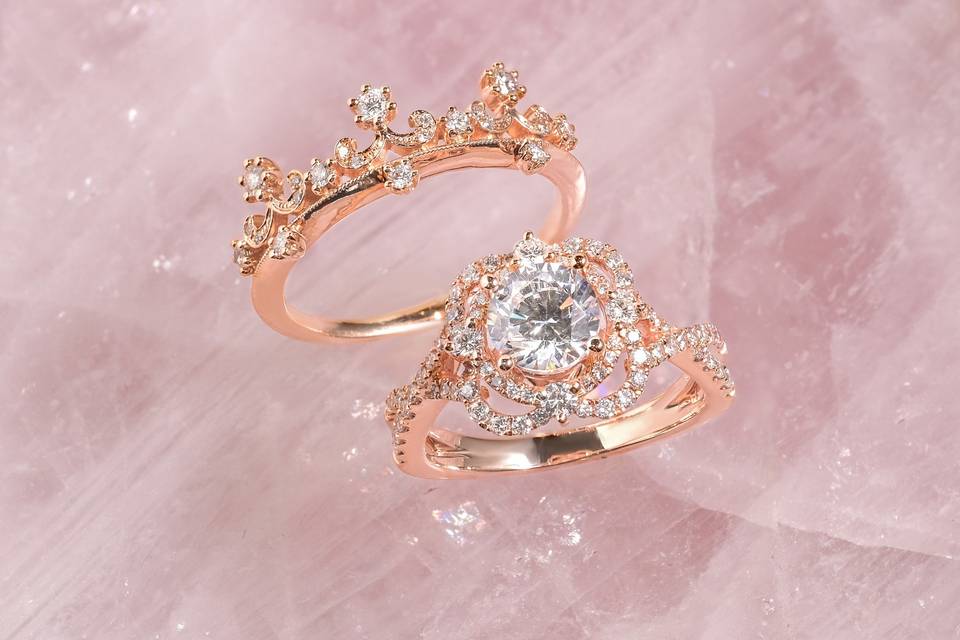 Rose Gold Wedding Set