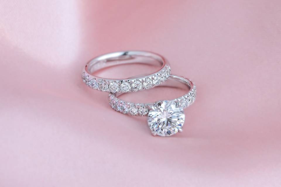 Large Diamond Wedding Set