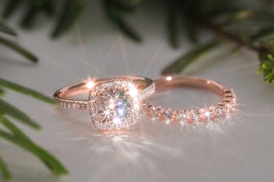 Rose Gold Wedding Set