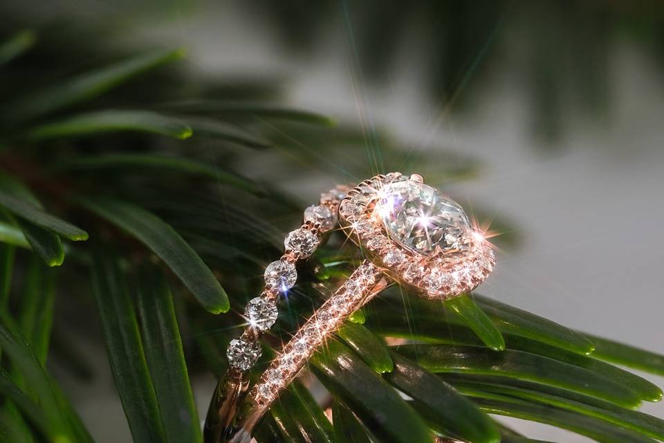 Rose Gold Wedding Set