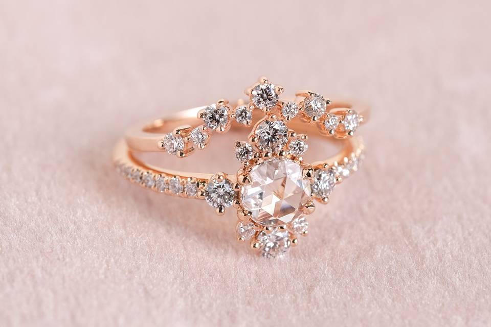 Unique Diamond Wedding Set