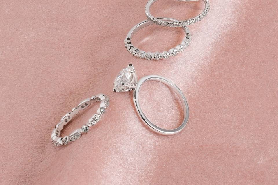 White Gold Stackable Rings