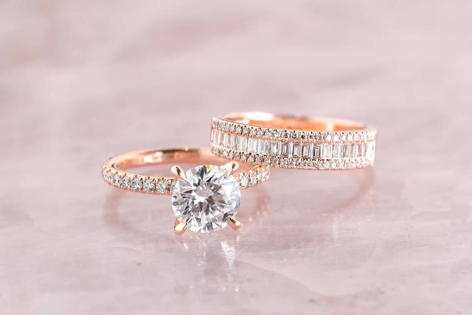 Rose Gold Wedding Set