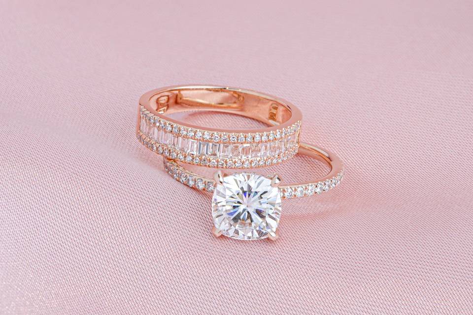 Rose Gold Wedding Set