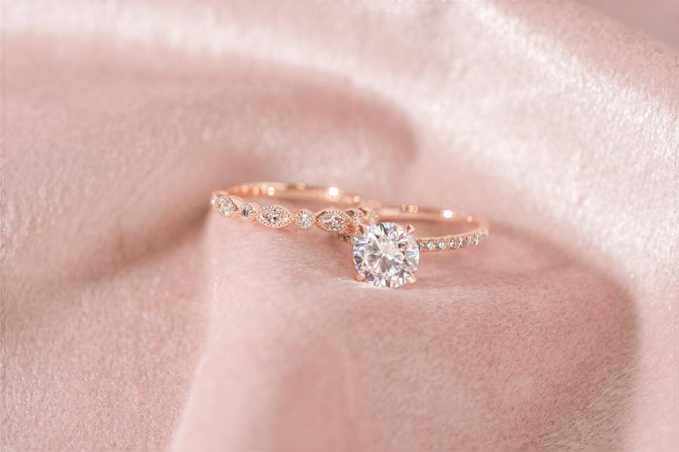 Rose Gold Wedding Set