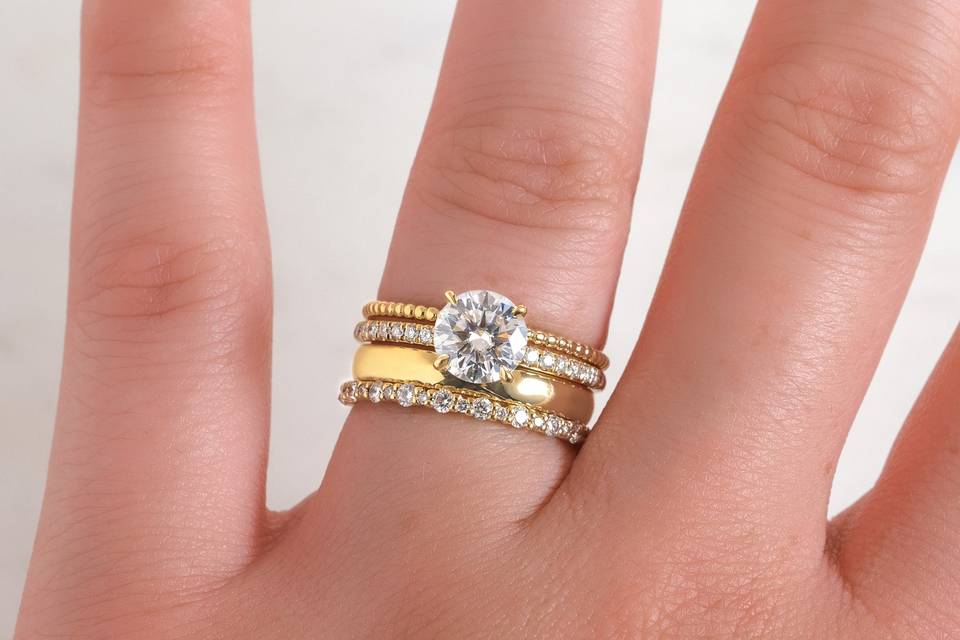 Yellow Gold Ring Stack
