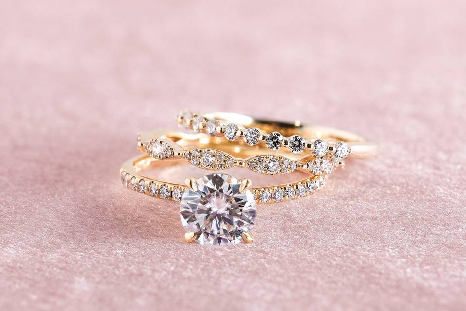 Yellow Gold Ring Bridal Set