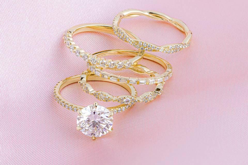 Yellow Gold Stackable Rings