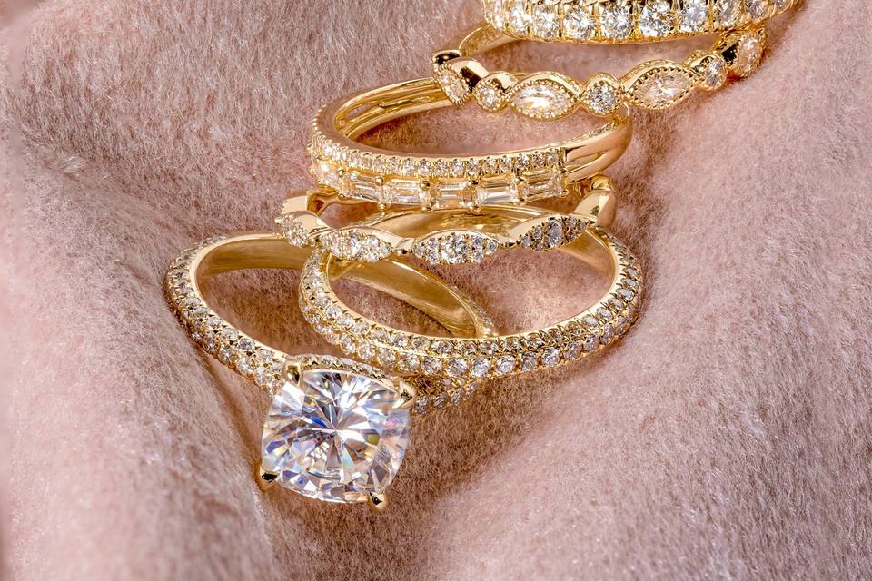 Yellow Gold Stackable Rings