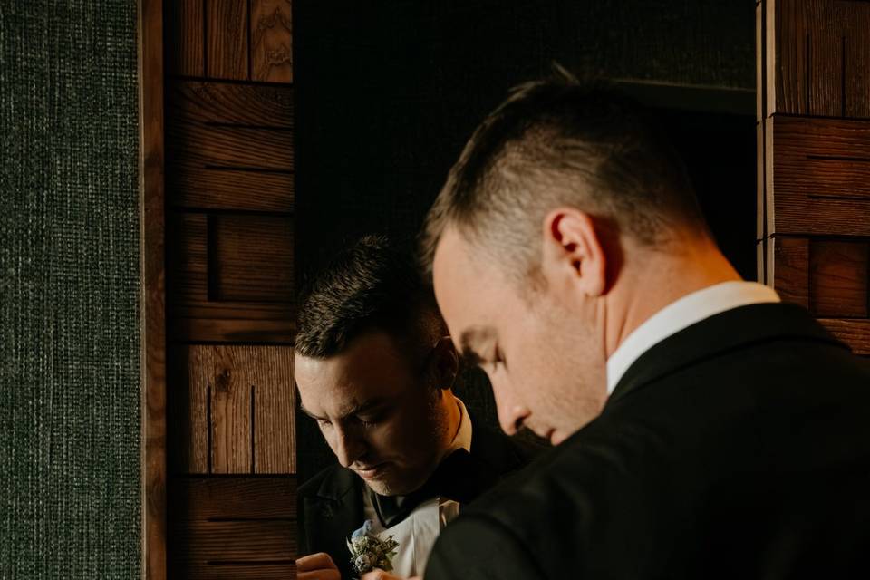 Groom Getting Ready