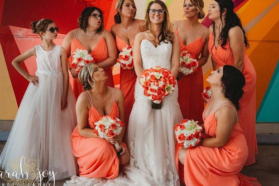 Bride and Bridesmaids