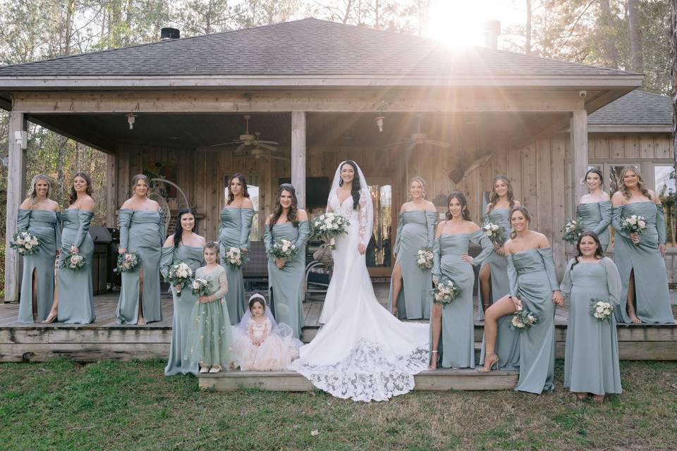 Bridal Party in Cabin