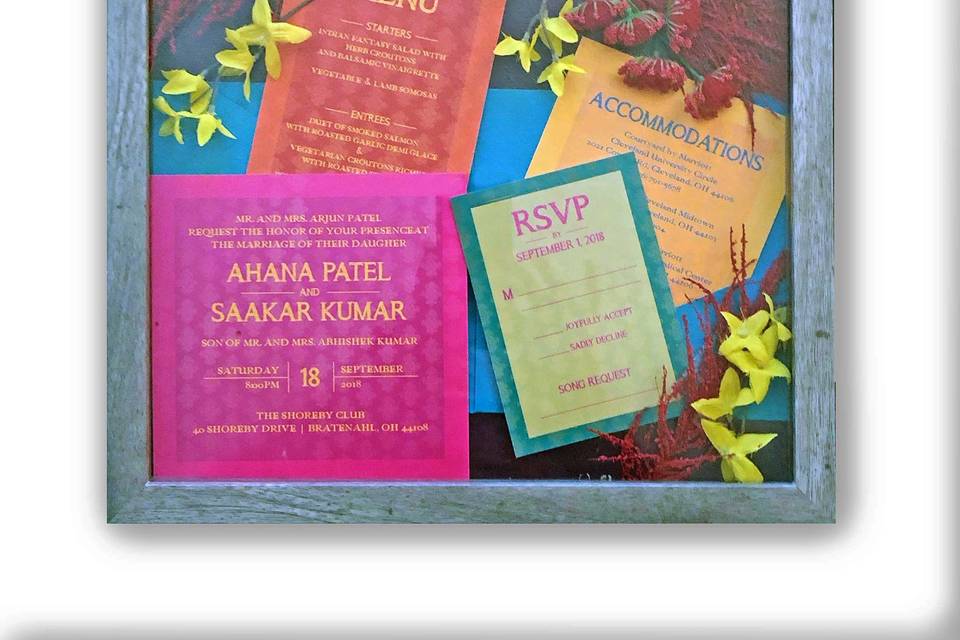 Colorful wedding invitations