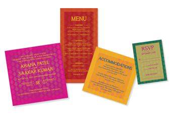 A variety of Colorful invitations