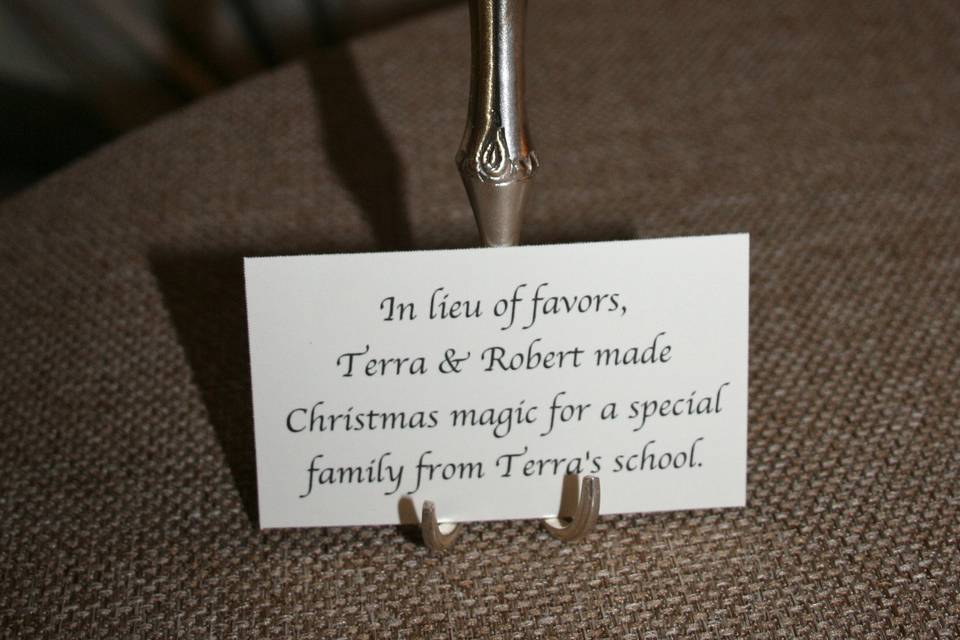 We love using our bent vintage fork for displaying place cards, favor cards, menus...    they are great for many uses!