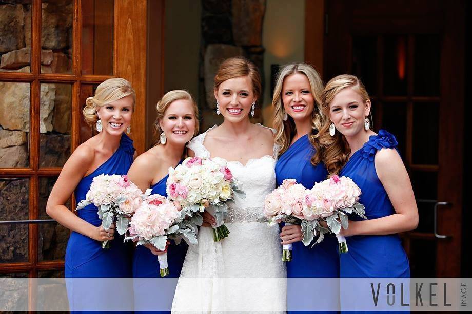 Bride with bridesmaids