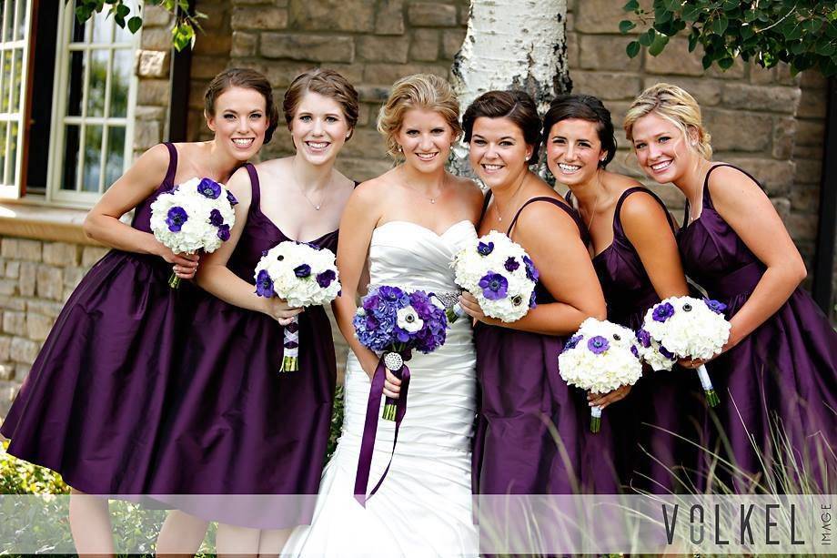 Bride with bridesmaids