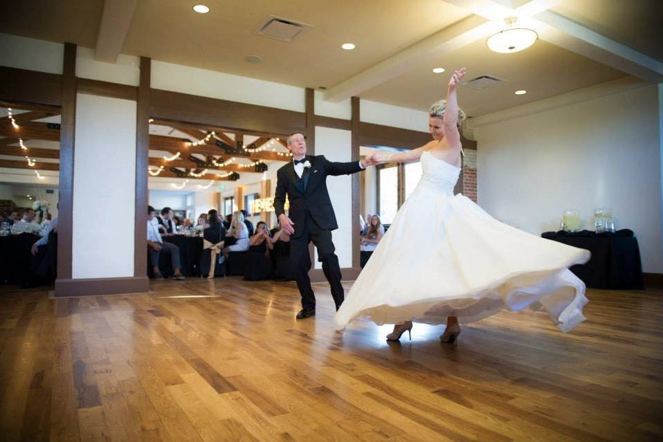 Father and bride dancing