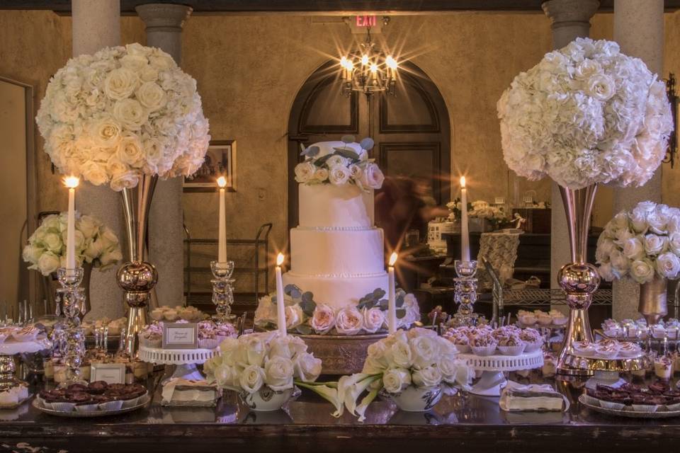 Elegant cake table setup