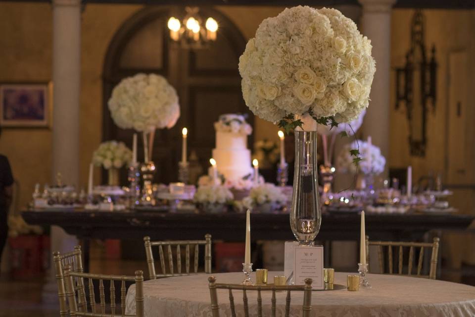 White flower centerpiece