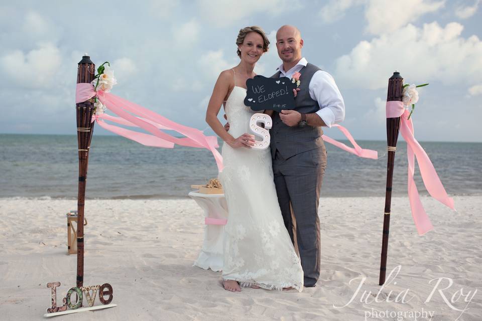 Key West beach wedding , renewal vows in Key West, Key West elopement, Key West photographer. Julia Roy Photography