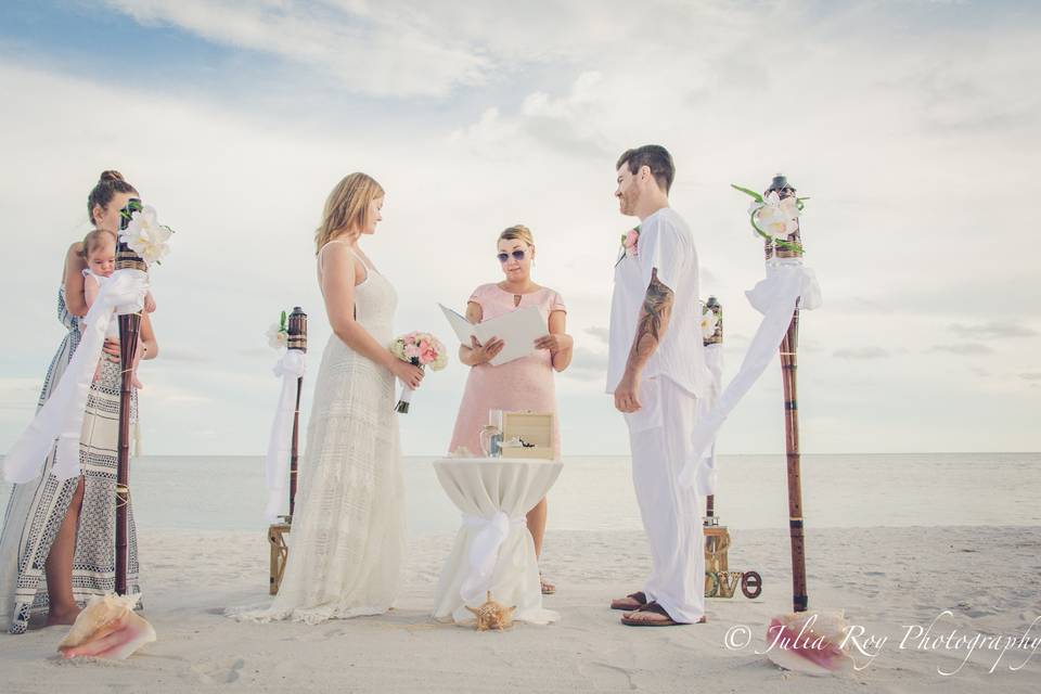 Key West beach wedding , renewal vows in Key West, Key West elopement, Key West photographer. Julia Roy Photography