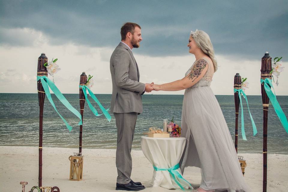 Key West beach wedding , renewal vows in Key West, Key West elopement, Key West photographer. Julia Roy Photography